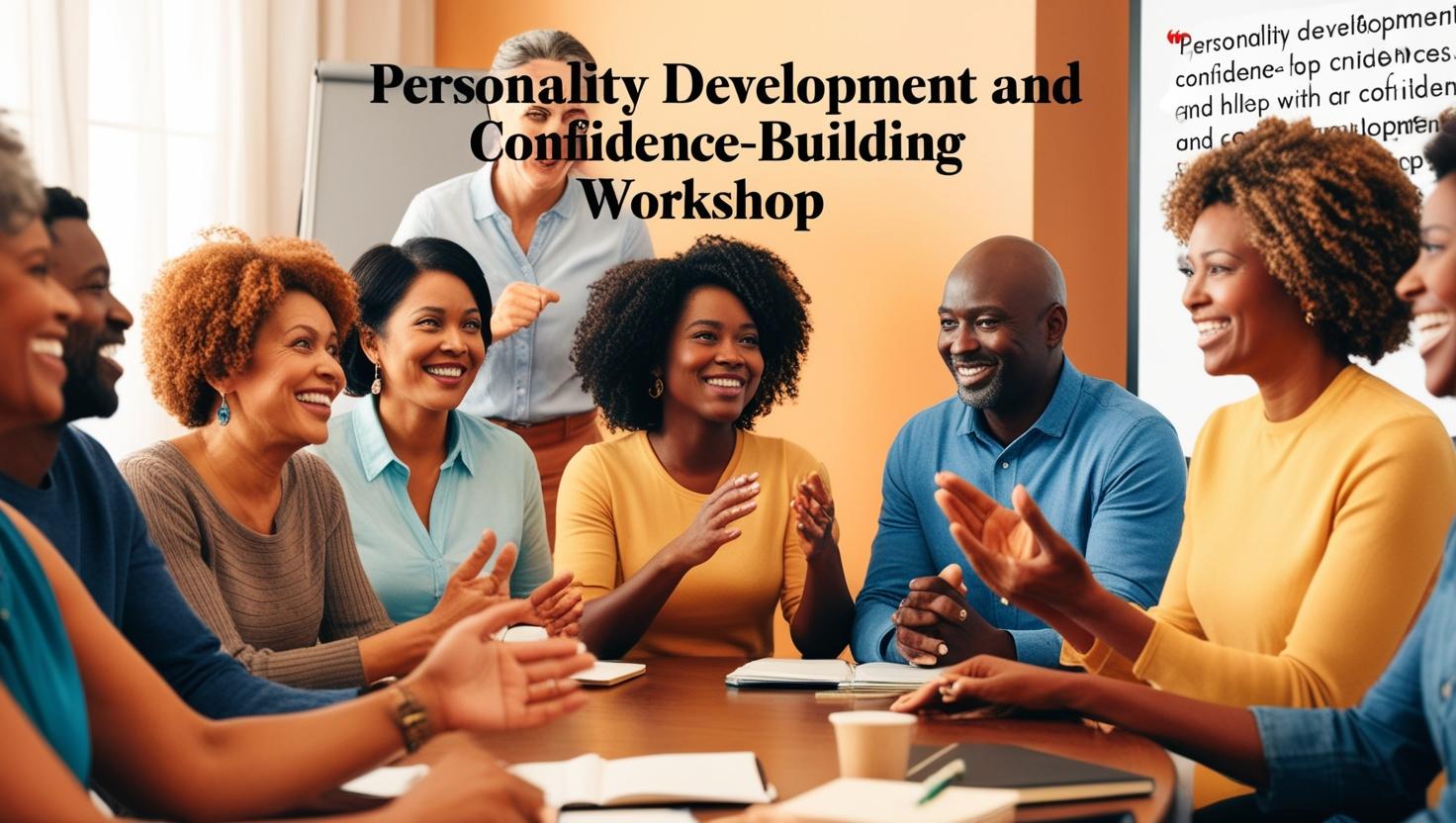Personality Development and Confidence Building_ with text with real humans no cartoon